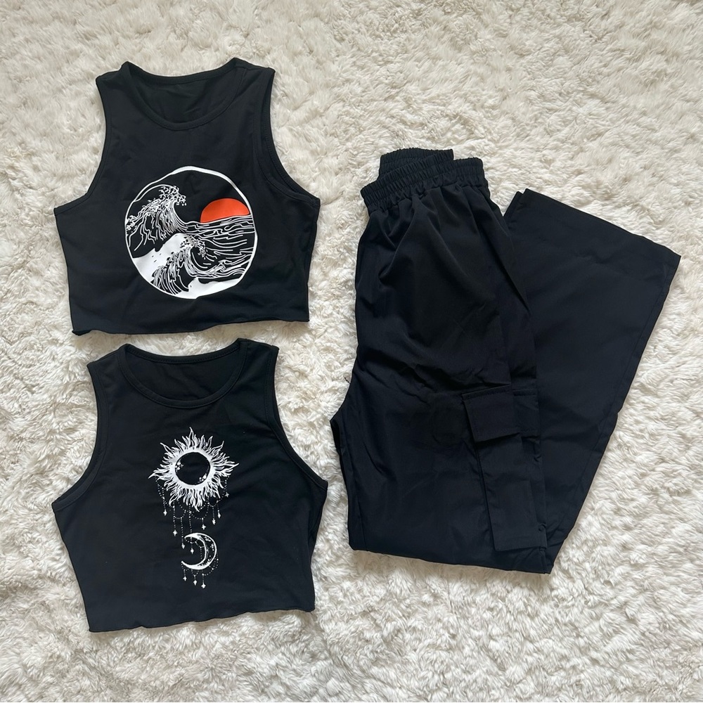 Crop Tanks & Pants Set
